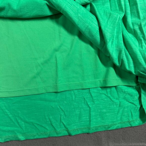 Chaps Womens XXL Green Crew Neck Knit Dress Short Sleeve Faux Wrap Dress NWT - Picture 13 of 14